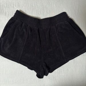 black terry shorts